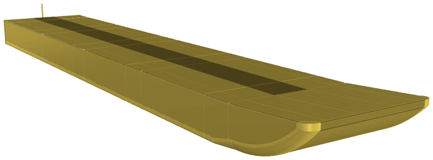 3D rendering of a Daulton deck barge