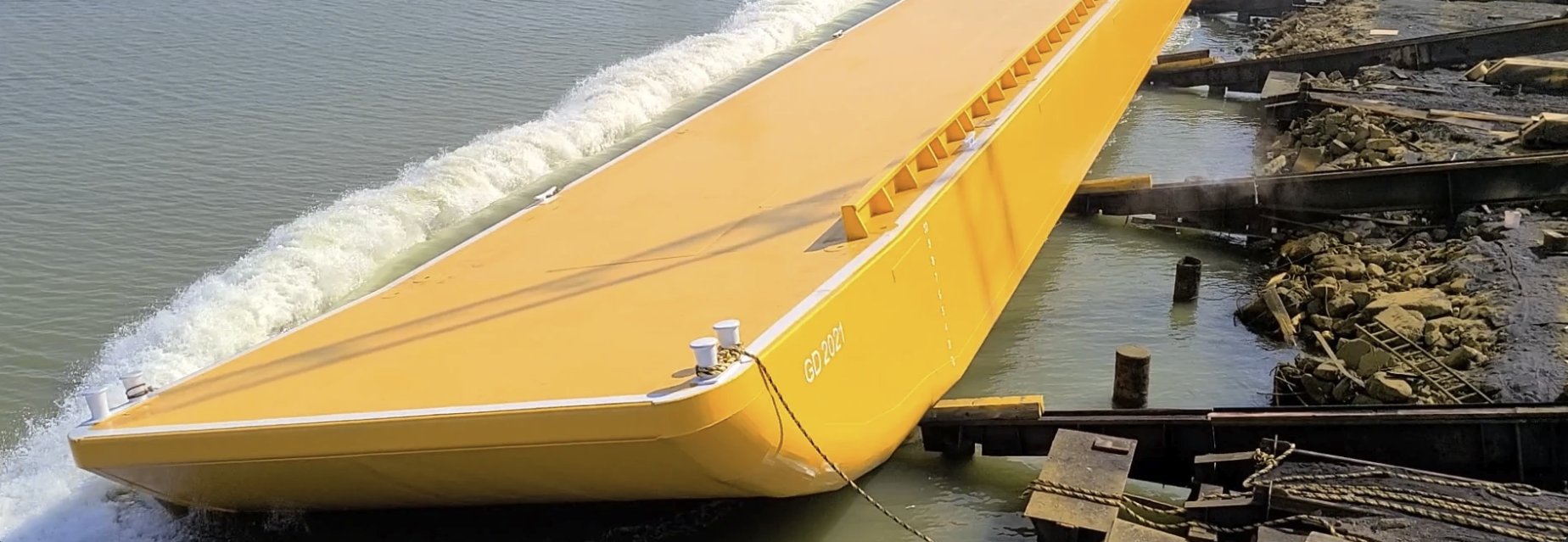 Daulton barge underway on the river